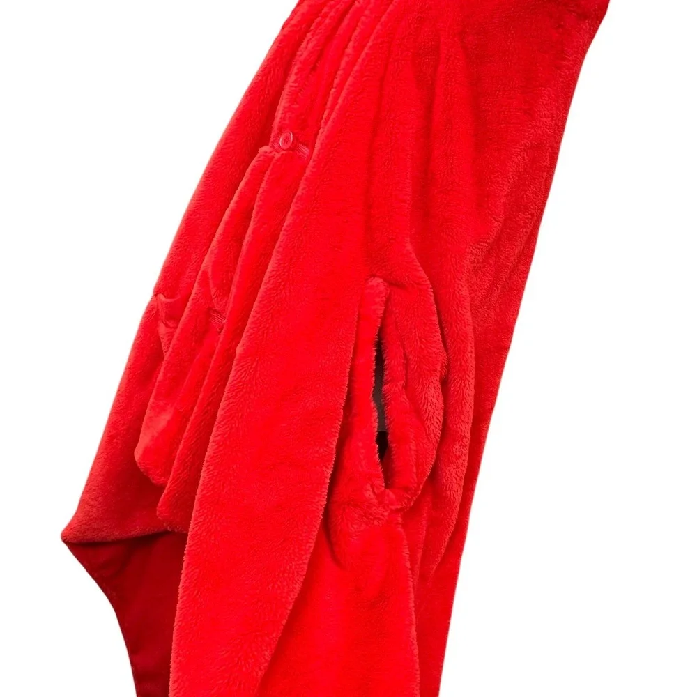 Disney Minnie Mouse Red Plush Hooded Wearable Blanket Robe with Pockets OEKO-TEX